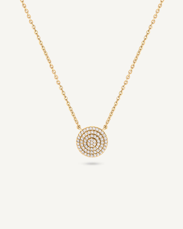 Pave Disc Necklace