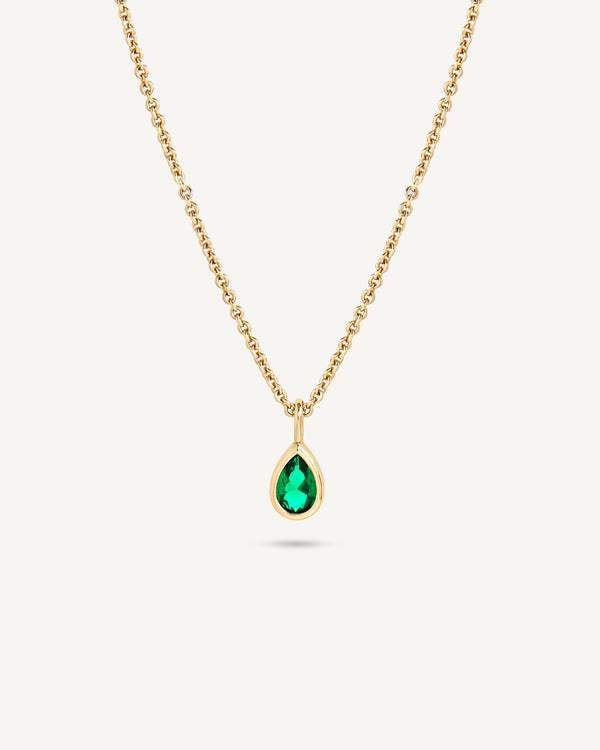 Emerald Pear Necklace