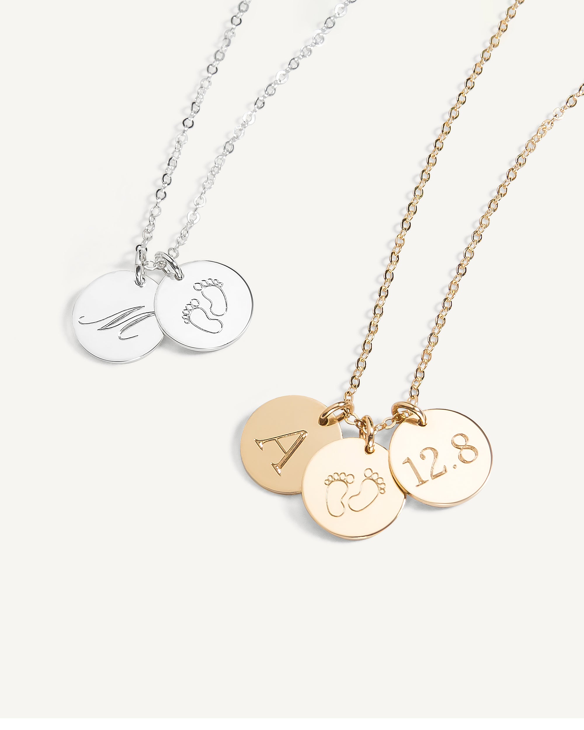 Personalized Disc Initial Necklace - Dainty Gold/Silver/Rose Gold Plated Disc, Delicate Initial Charms Necklace, Hand Stamp, Bridesmaid and Wedding
