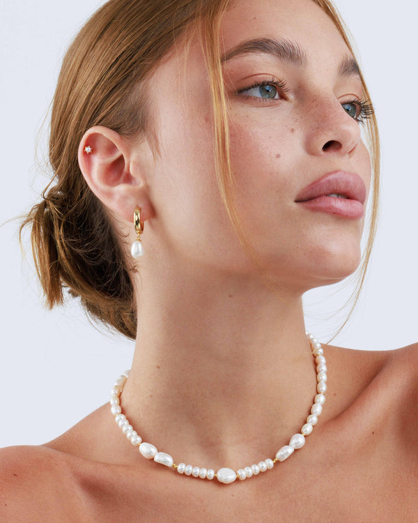 Aurora Pearl Hoops