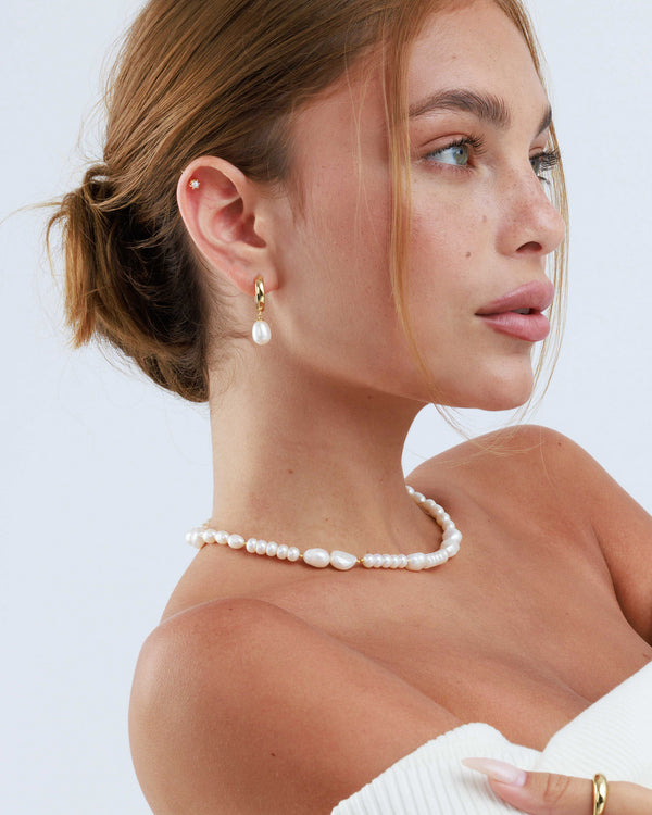 Aurora Pearl Hoops