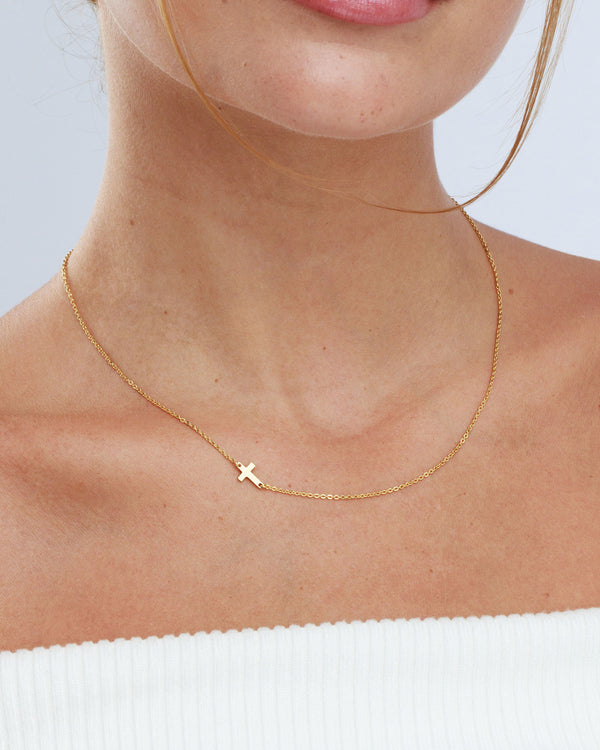 Sideways Cross Necklace