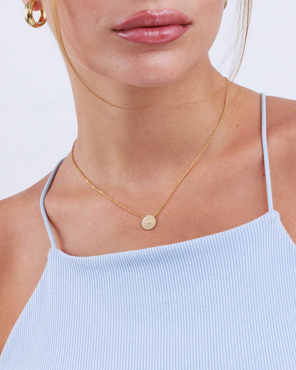 Pave Disc Necklace