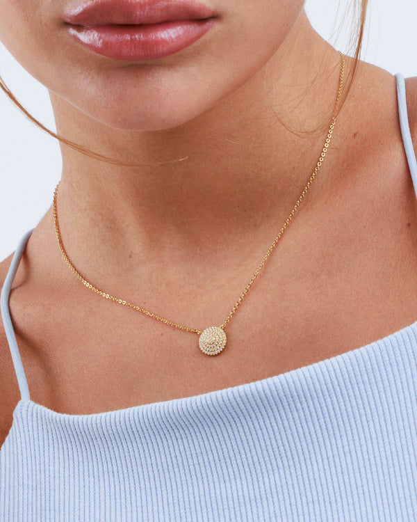 Pave Disc Necklace