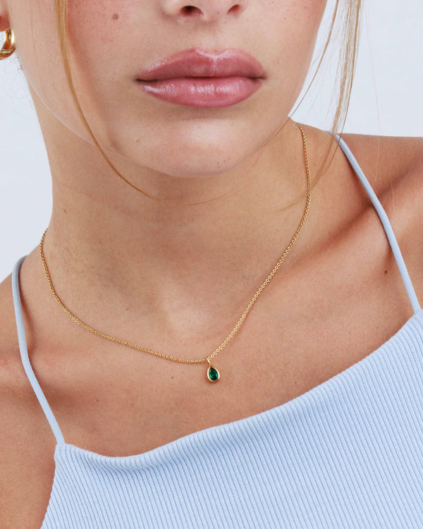 Emerald Pear Necklace