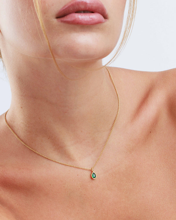 Emerald Pear Necklace