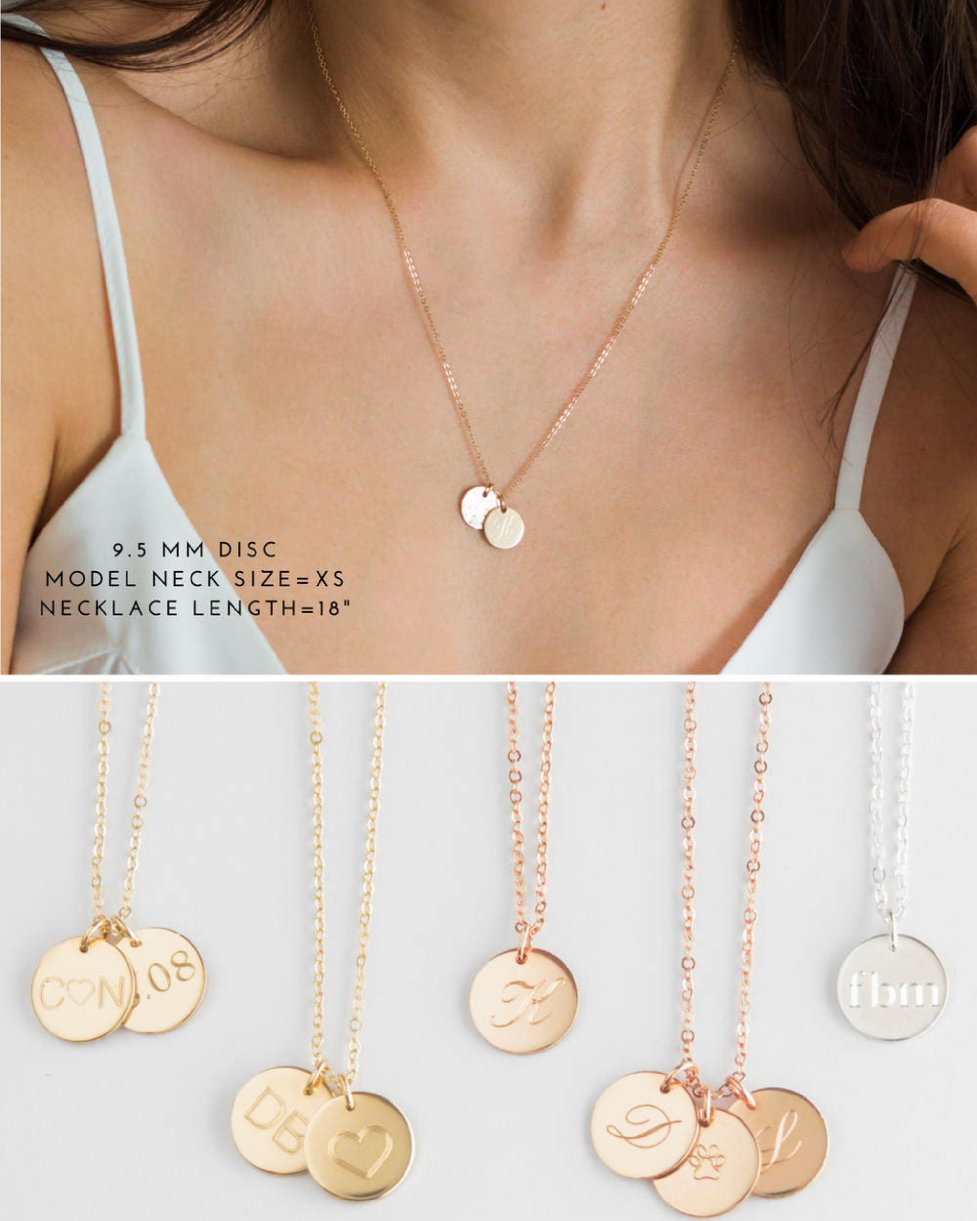Dainty 14K Gold Circle Monogram Necklace